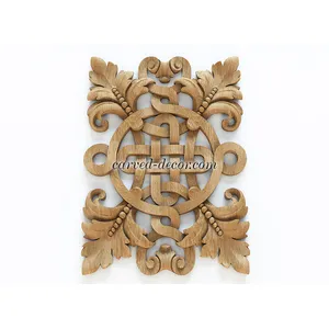 square ornate acanthus wood applique victorian style