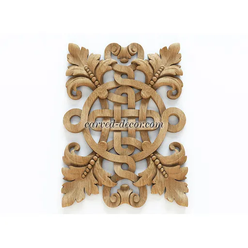 square ornate acanthus wood applique victorian style