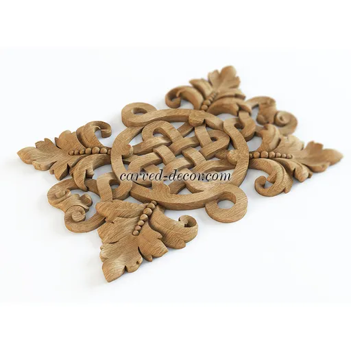 square ornate acanthus wood applique victorian style