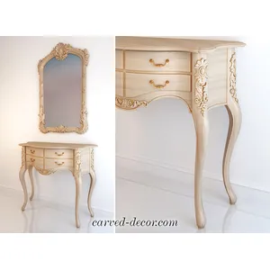 Cabriole table legs with floral ornamentation in interior design