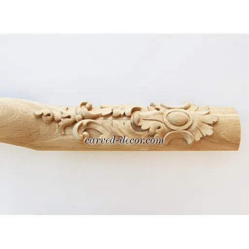 Ornate table legs with floral decoration quiet luxury from oak