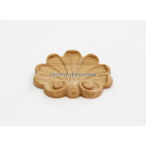 beech small decorative shell wood carving applique