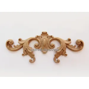 N-187 beech Victorian Scroll cartouche Pediment