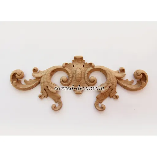 N-187 beech Victorian Scroll cartouche Pediment
