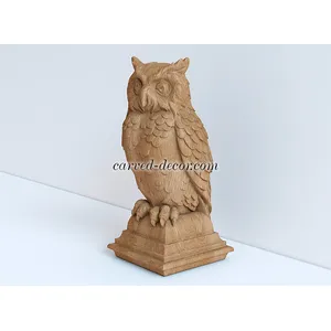 L-064-2 oak Owl decorative newel post cap