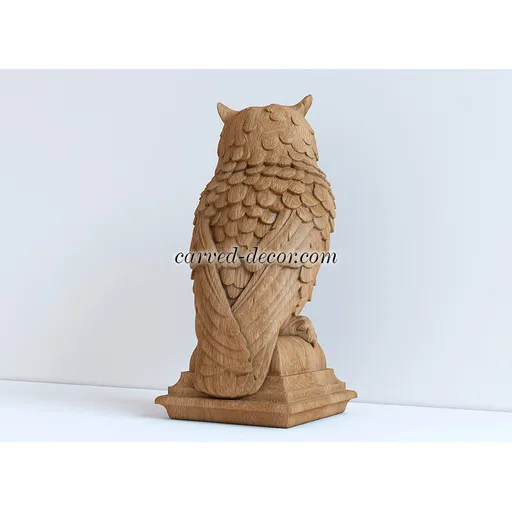 L-064-2 Owl decorative newel post cap hardwood