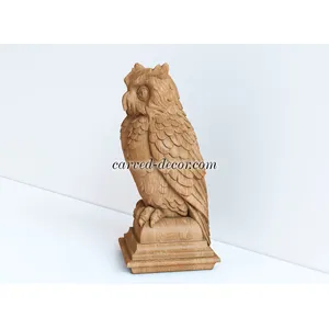 L-064-2 wood Owl decorative newel post cap