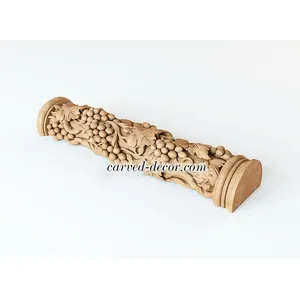 Antique beech half column with grapes