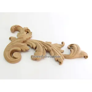 medium corner decorative leaf oak onlay applique classical style