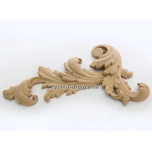decorative leaf wood onlay applique classical style