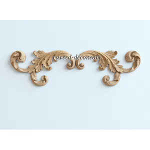 corner hand carved leaf oak carving applique baroque style