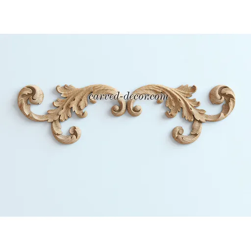 corner hand carved leaf oak carving applique baroque style