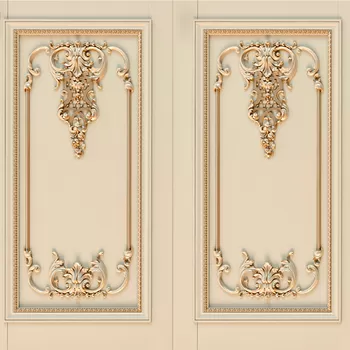 Luxury french wall accents panel with openwork floral applique Luxury french wall accents panel with openwork floral applique