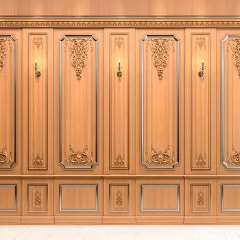 Wood carved panel with elements of floral design Wood carved panel with elements of floral design