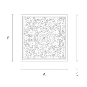 large square ornamental scroll wood carving applique baroque style