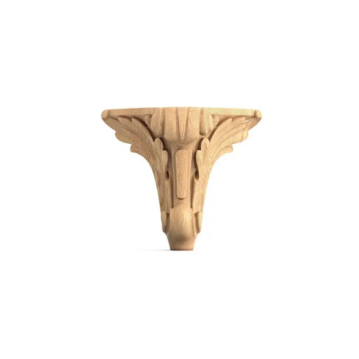 Antique bracket feet with acanthus leaf from beech