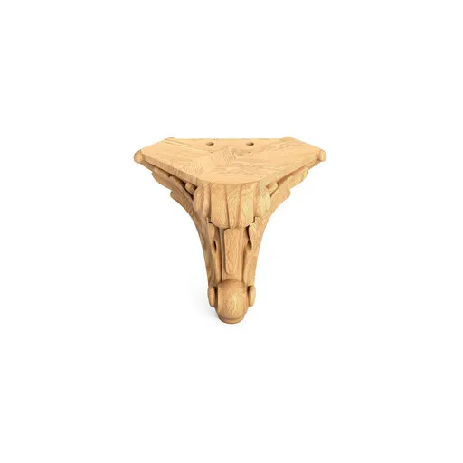 Bracket feet with acanthus leaf from oak