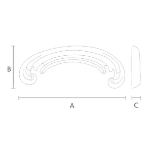 N-428R small corner simple scroll wood onlay applique classical style