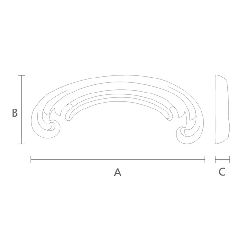 N-428R small corner simple scroll wood onlay applique classical style