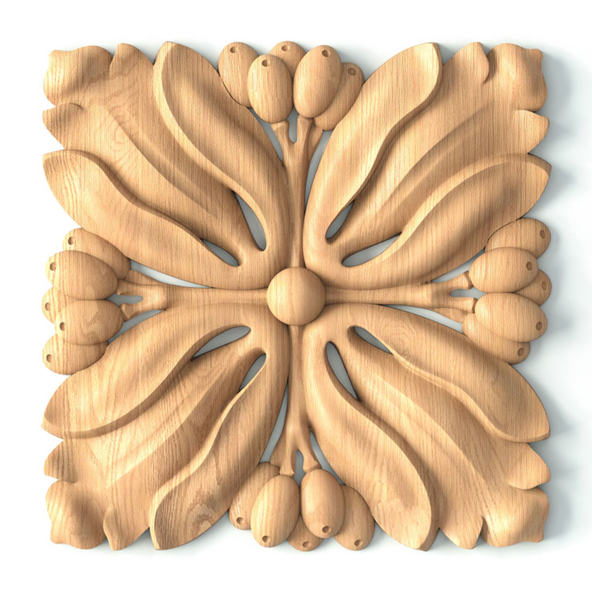 1 Piece Wood Carving Rosette Applique Shabby Chic Wood -  Portugal