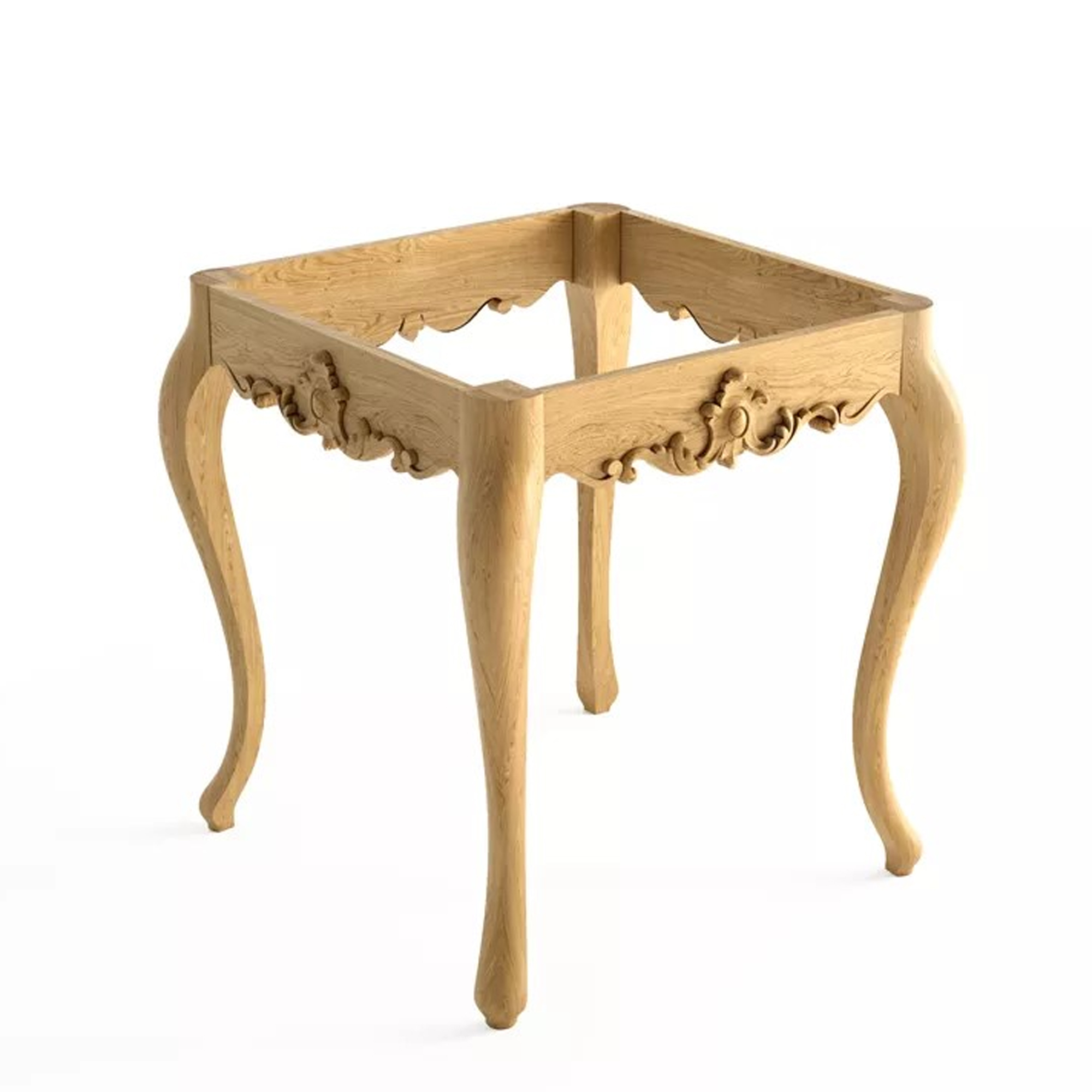 Carved coffee table, Unfinished hardwood table