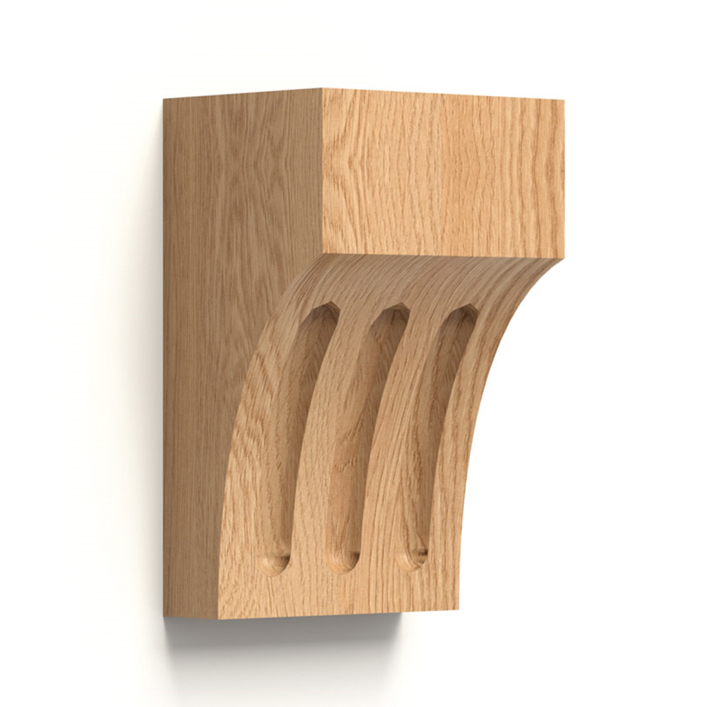 Hardwood decorative corbel with flutes Minimalist for interior