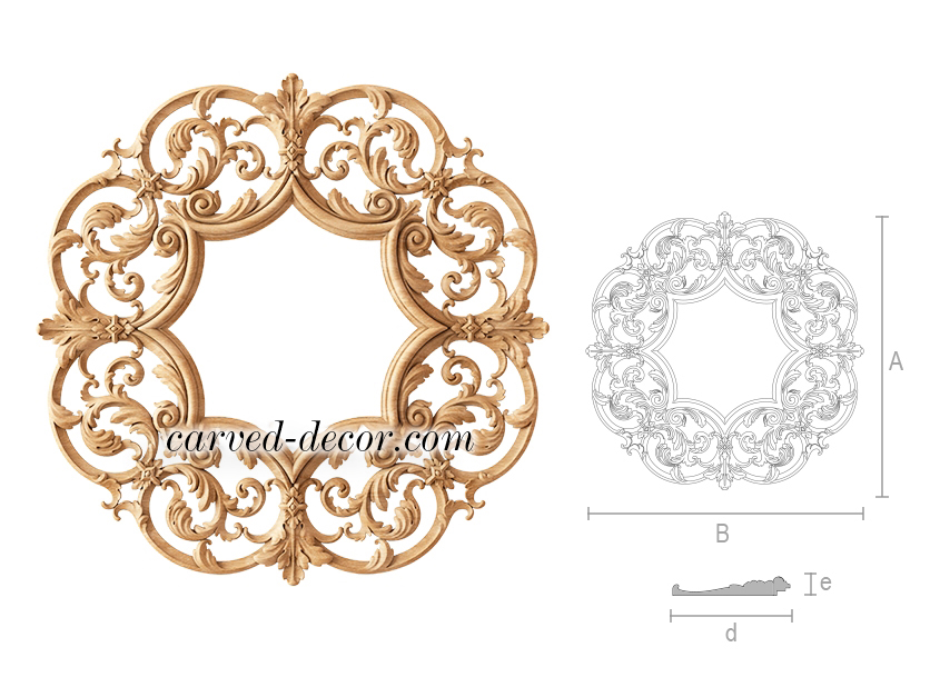 Classical round wood frame, Carved frame for mirror