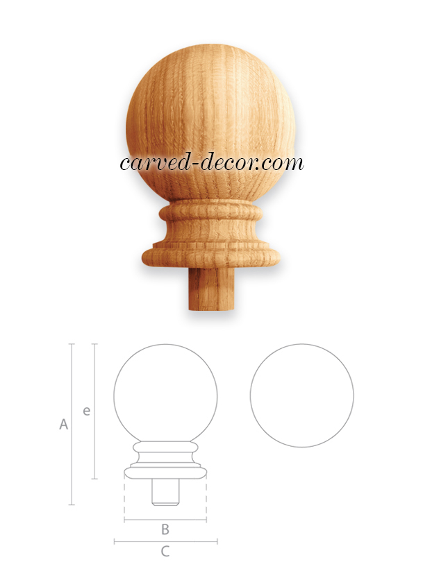 WOOD FINIAL UNFINISHED NEWEL POST FINIAL OR CAP  Finial #95 