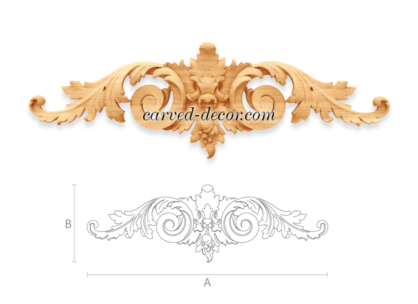 Decorative wooden flower applique furniture mouldings onlay CC103 