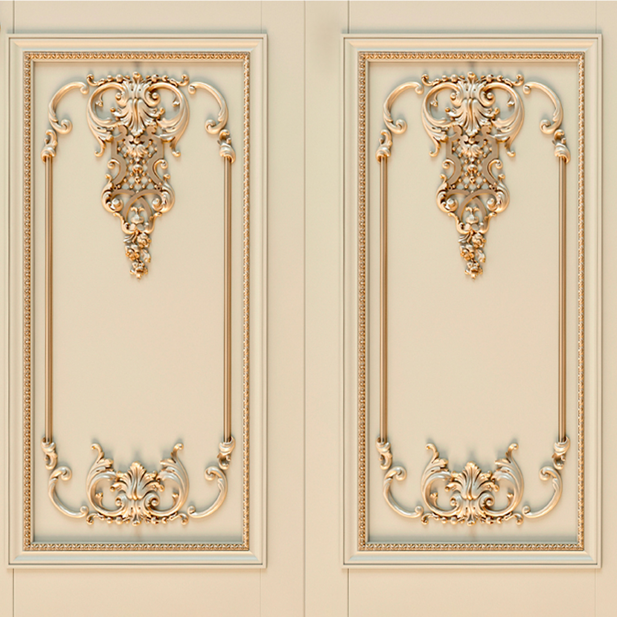 Luxury French Wall Accents Panel with Openwork Floral Applique from Oak